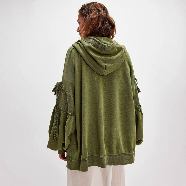 Damen Oversize Kapuzenpullover mit einzigartigen Ärmeldetails Drune