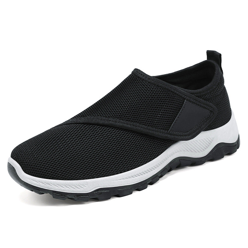 Herren nan atmungsaktiver Slip-On Mesh-Sneaker mit Klettverschluss, gepolsterter Komfortsohle und rutschfester Profilsohle Drune