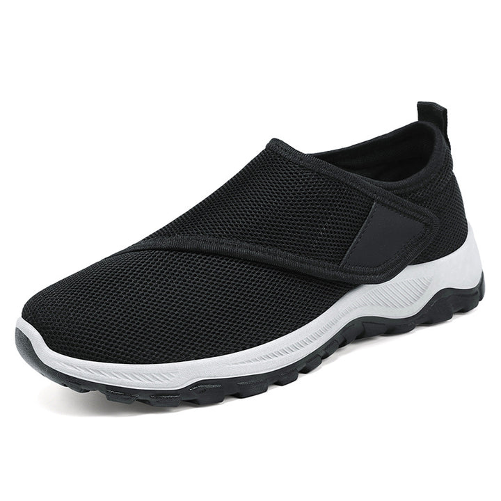 Herren nan atmungsaktiver Slip-On Mesh-Sneaker mit Klettverschluss, gepolsterter Komfortsohle und rutschfester Profilsohle Drune