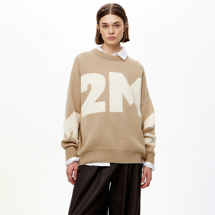 Damen Oversized Pullover mit kreativem Logo-Design Drune