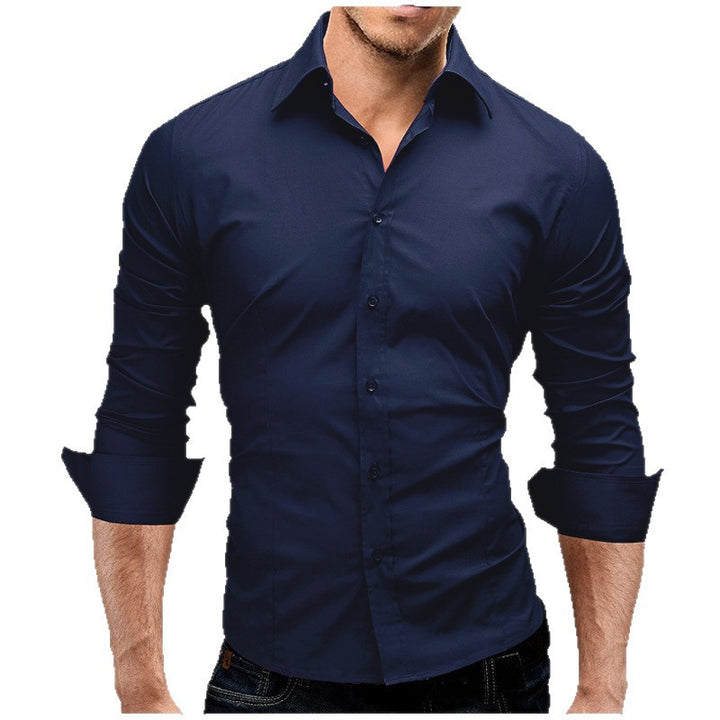 Herren nan tailliertes Businesshemd mit Cutaway-Kragen und Stretch-Baumwollmix Drune