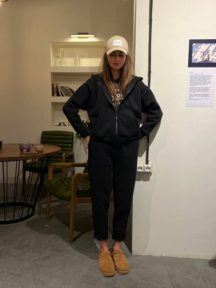 Damen gemütlicher Fleece Freizeitanzug Drune