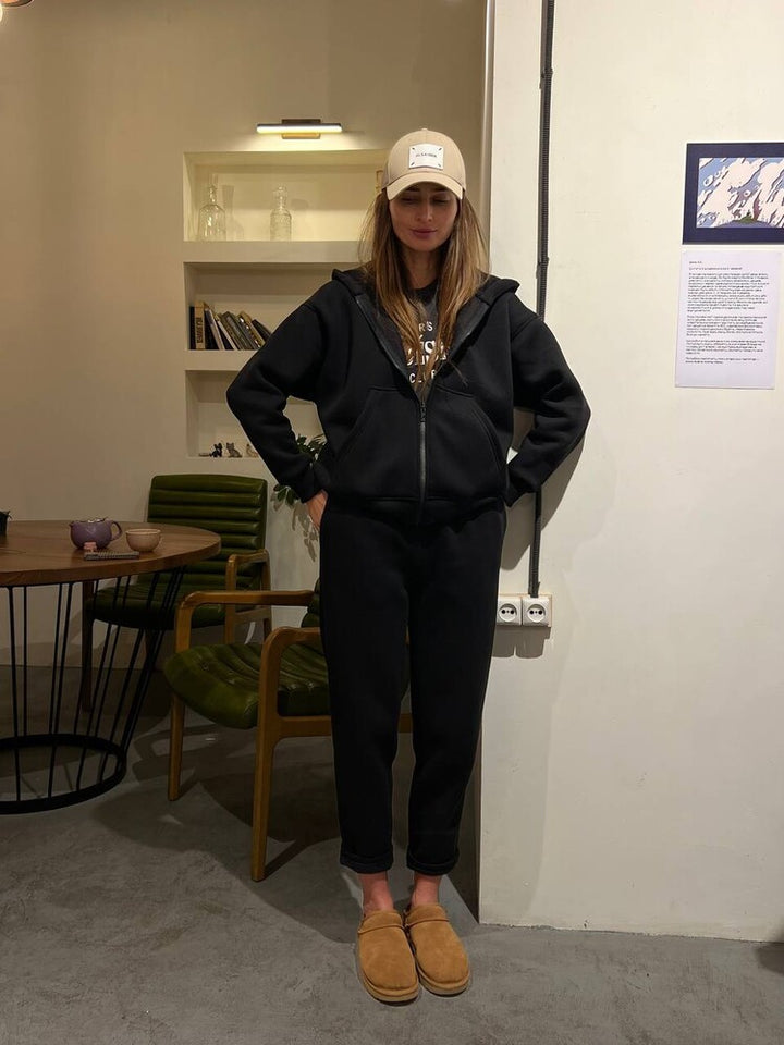 Damen gemütlicher Fleece Freizeitanzug Drune