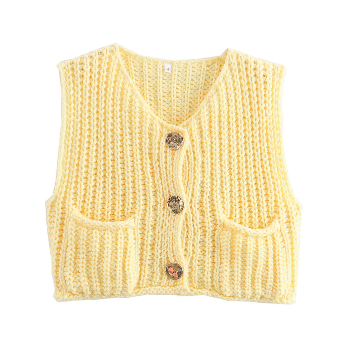 Damen Strickweste mit Taschen Drune