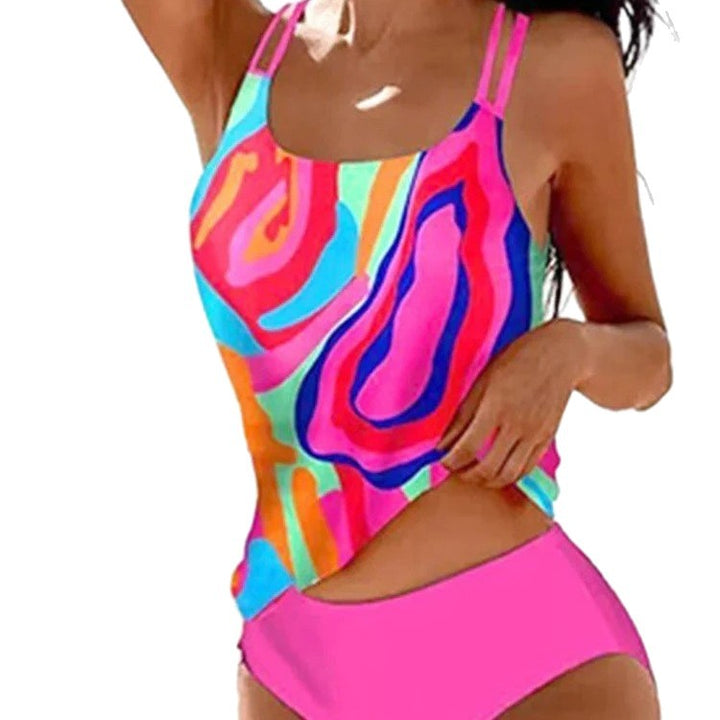 Damen Tankini mit floralem Muster und sportlichem Schnitt Drune