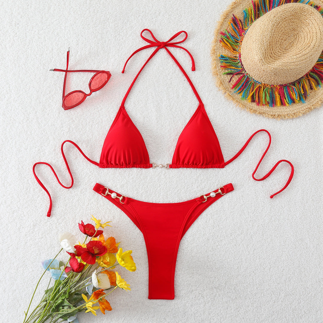 Damen Triangel-Bikini mit eleganten Verzierungen Drune