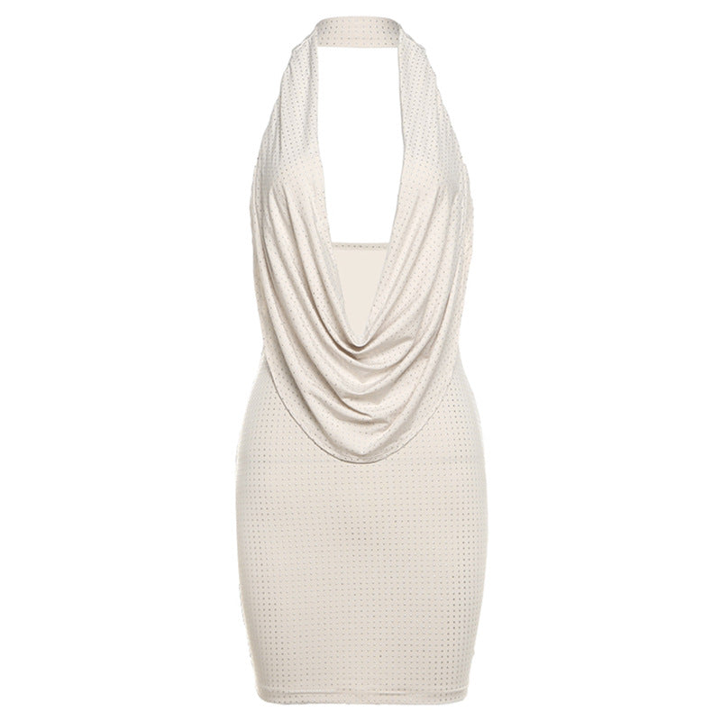Damen Minikleid mit Drape-Effekt und tiefem Rückenausschnitt Drune