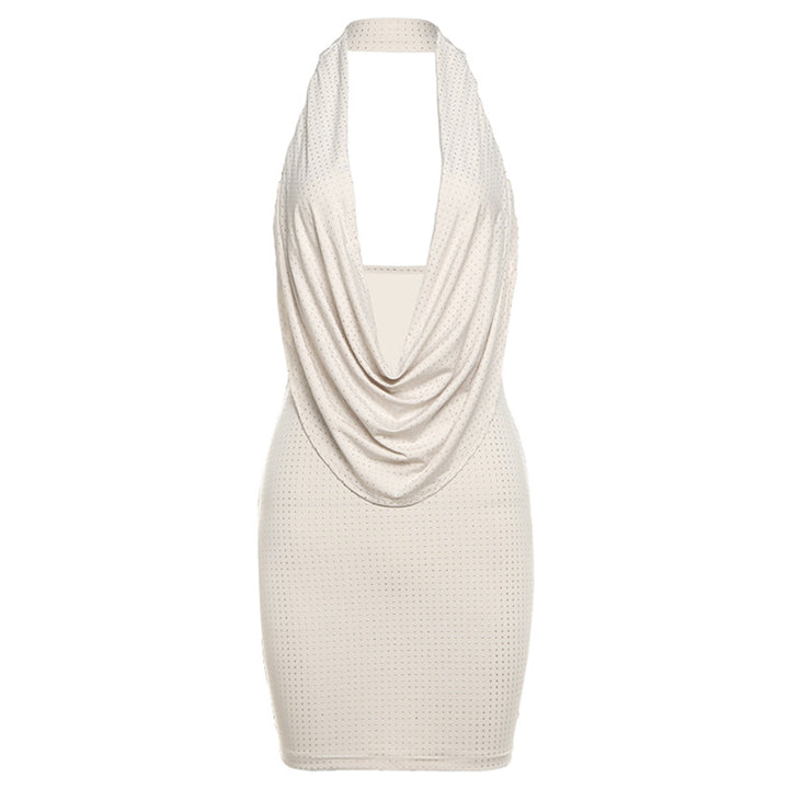 Damen Minikleid mit Drape-Effekt und tiefem Rückenausschnitt Drune