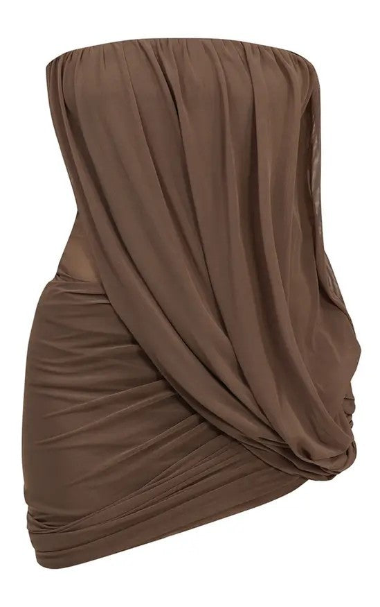 Damen Wickelkleid aus fließendem Material Drune