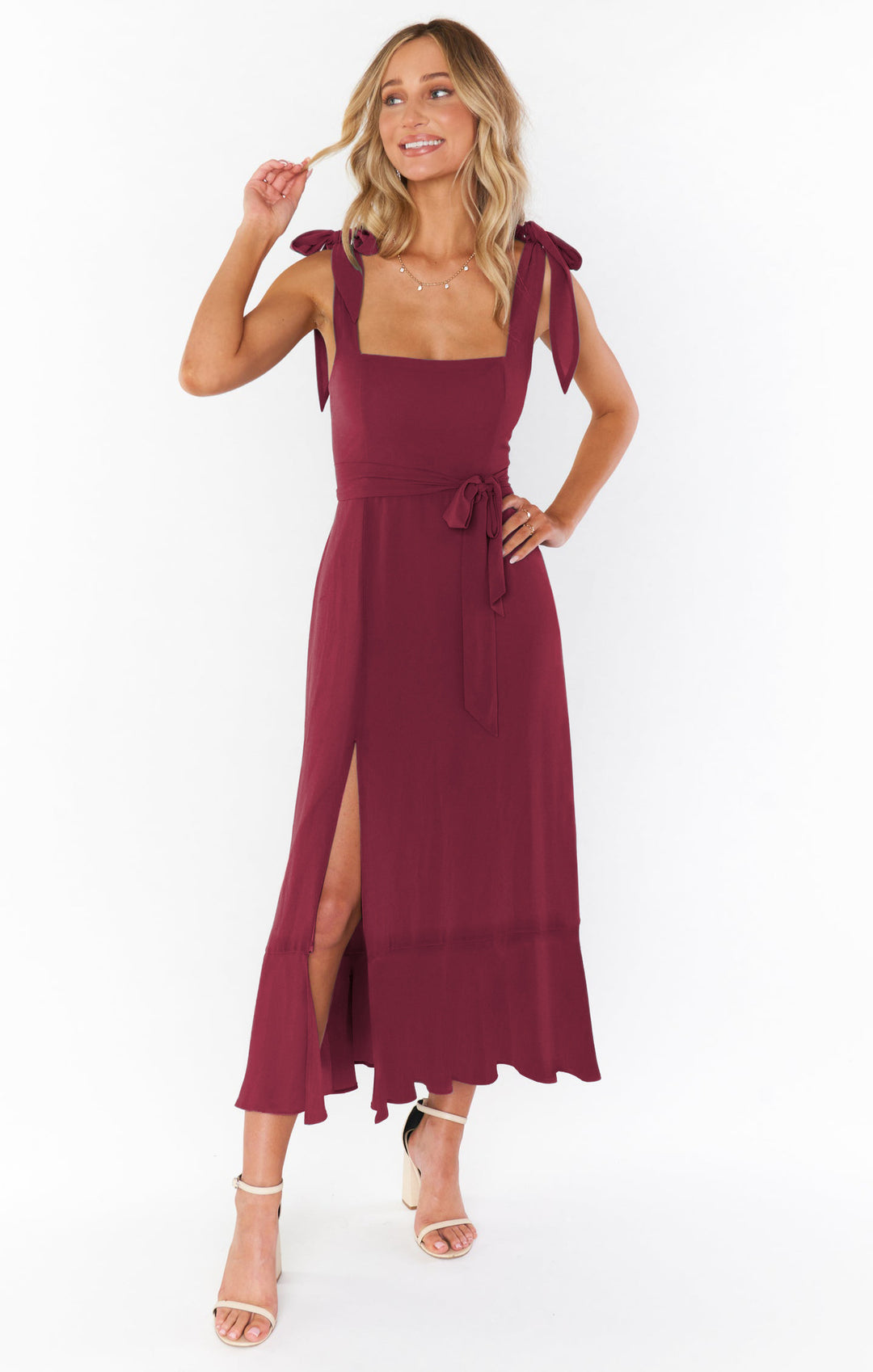 Damen Maxikleid mit elegantem Schnitt und seitlichem Schlitz Drune