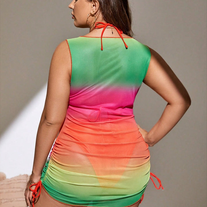 Damen Strandkleid mit einstellbarem Taillenbändchen Drune