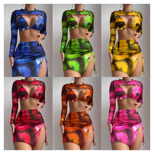 Damen Bikiniset mit langärmligem Oberteil Drune