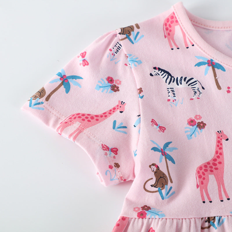Mädchen Baumwollkleid mit verspieltem Tiermotiv Drune