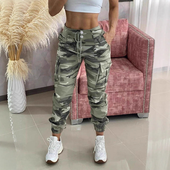 Damen Freizeithose mit Cargo-Taschen und elastischem Bund Drune