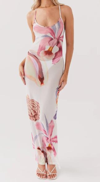 Damen Maxikleid mit floralem Muster Drune