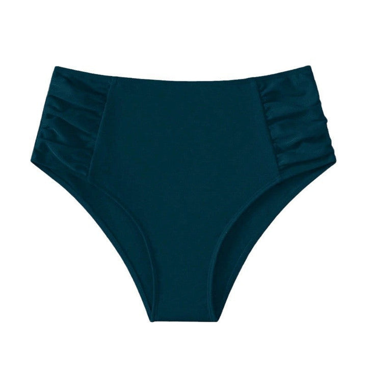 Damen Hoch geschnittene Badehose mit dekorativem Rüschendesign Drune