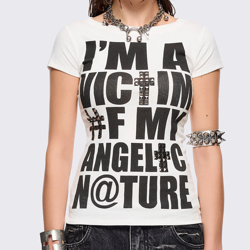 Damen T-Shirt mit kreativem grafischen Aufdruck Drune