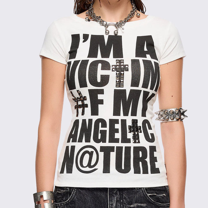 Damen T-Shirt mit kreativem grafischen Aufdruck Drune