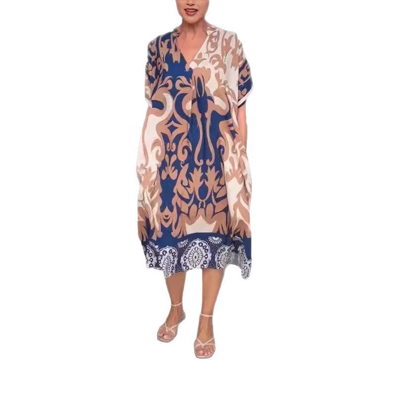 Frauen's Lebhaftes Gemustertes Kaftankleid Drune