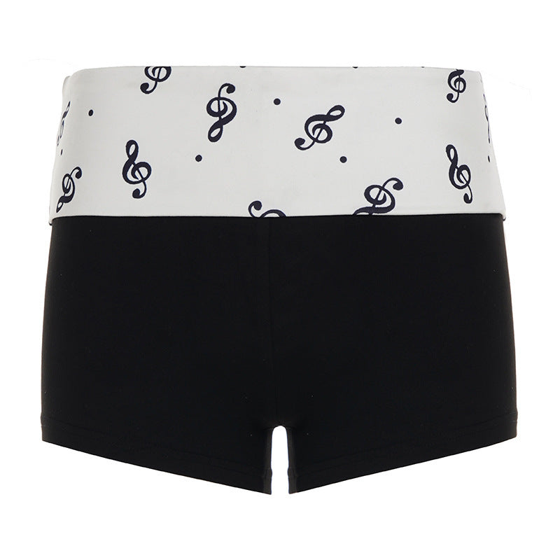 Damen Bade-Shorts mit verspieltem Notenmuster und bequemem Bund Drune