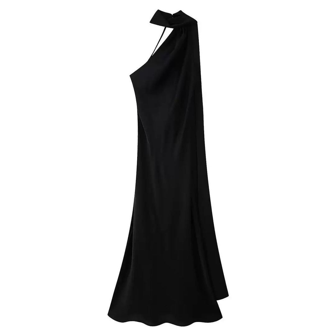 Femme Halter Neck Maxi Kleid mit seitlichem Schlitz Drune