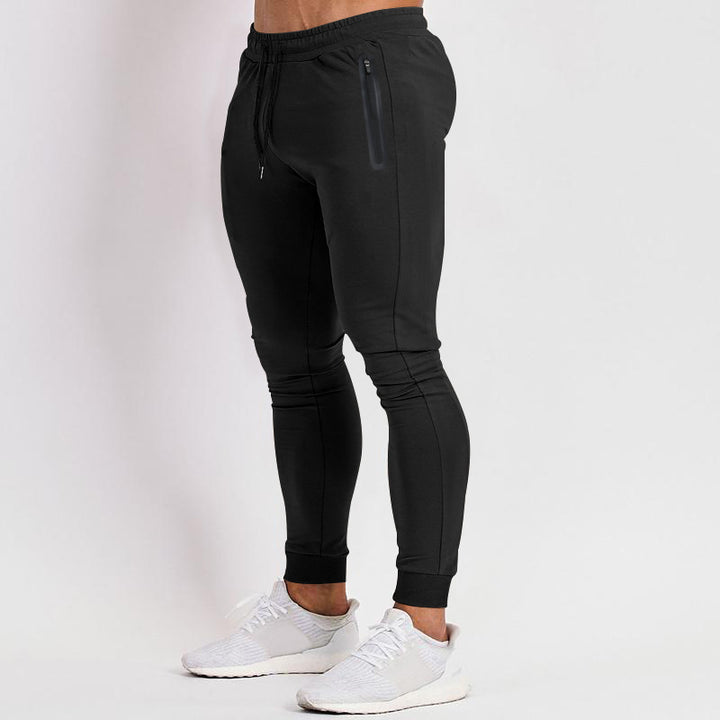 Herren sportliche Fitness-Hose mit atmungsaktiven Einsätzen und praktischen Reißverschlusstaschen Drune
