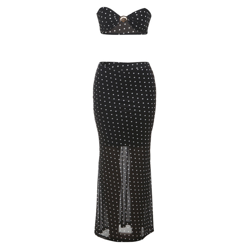 Damen Etuikleid mit gerafftem Bustier-Oberteil und hohem Schlitz Drune