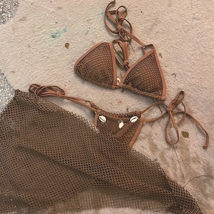 Damen Netz-Bikini-Set mit eleganten Muschel-Details Drune