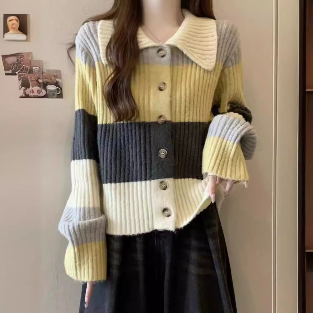 Damen Strickjacke mit breitem Rippdesign und oversized Schnitt Drune