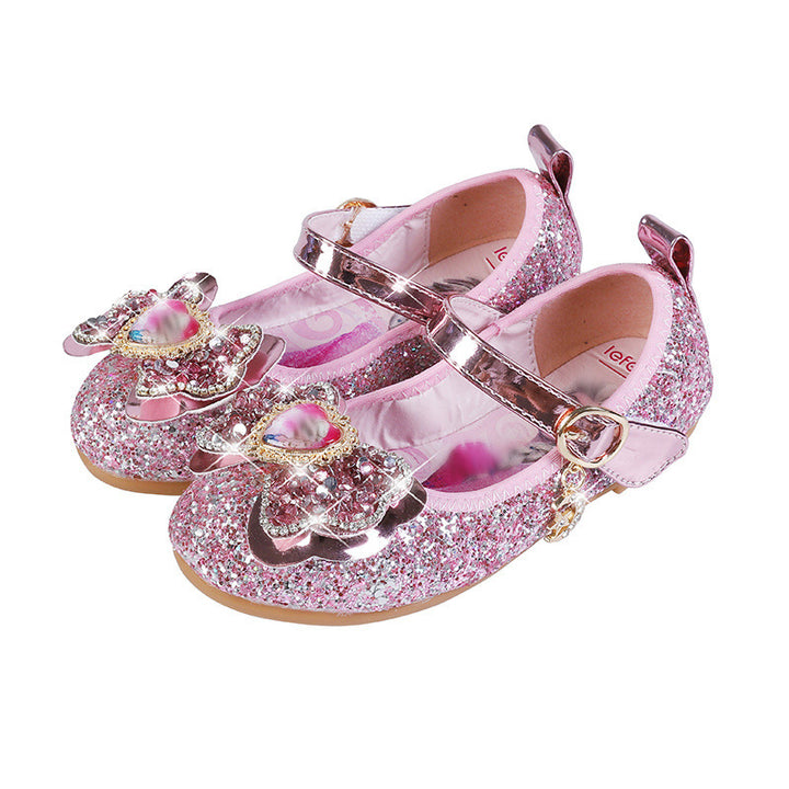 Mädchen Glitzernde Ballerina-Schuhe mit Herzdetaillierung Drune