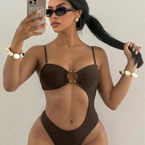 Damen Cut-Out Badeanzug mit einzigartigem Ringdetail Drune
