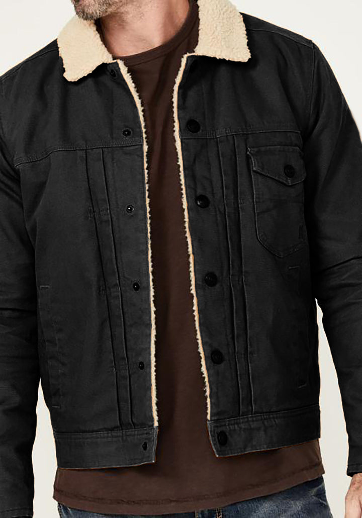 Herren Freizeitjacke mit innenliegendem Kunstfellkragen Drune