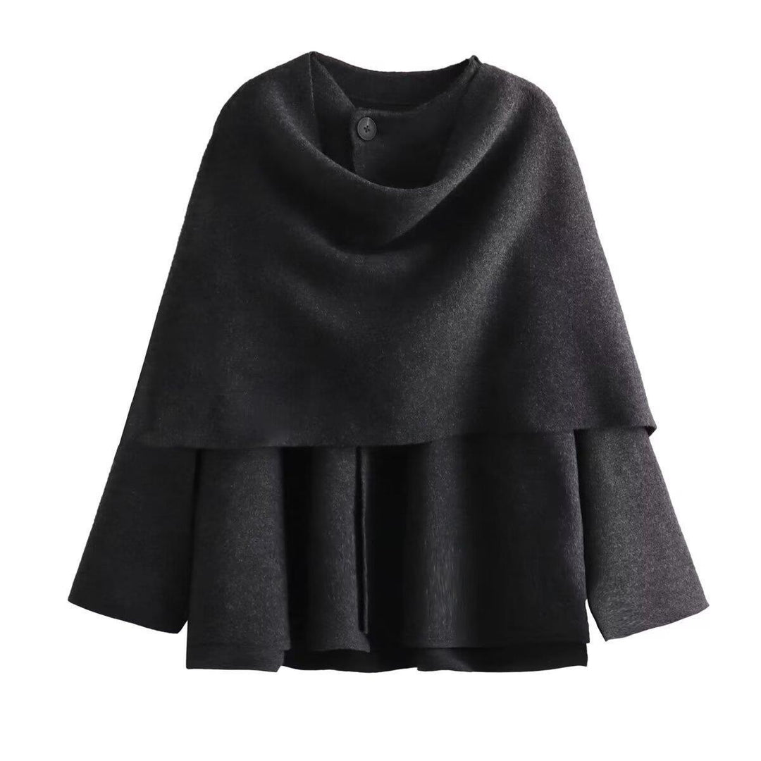 Damen modischer Umhangpullover aus weichem Material Drune