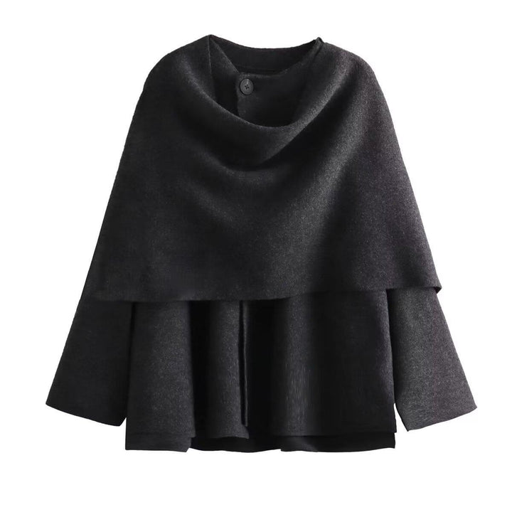 Damen modischer Umhangpullover aus weichem Material Drune