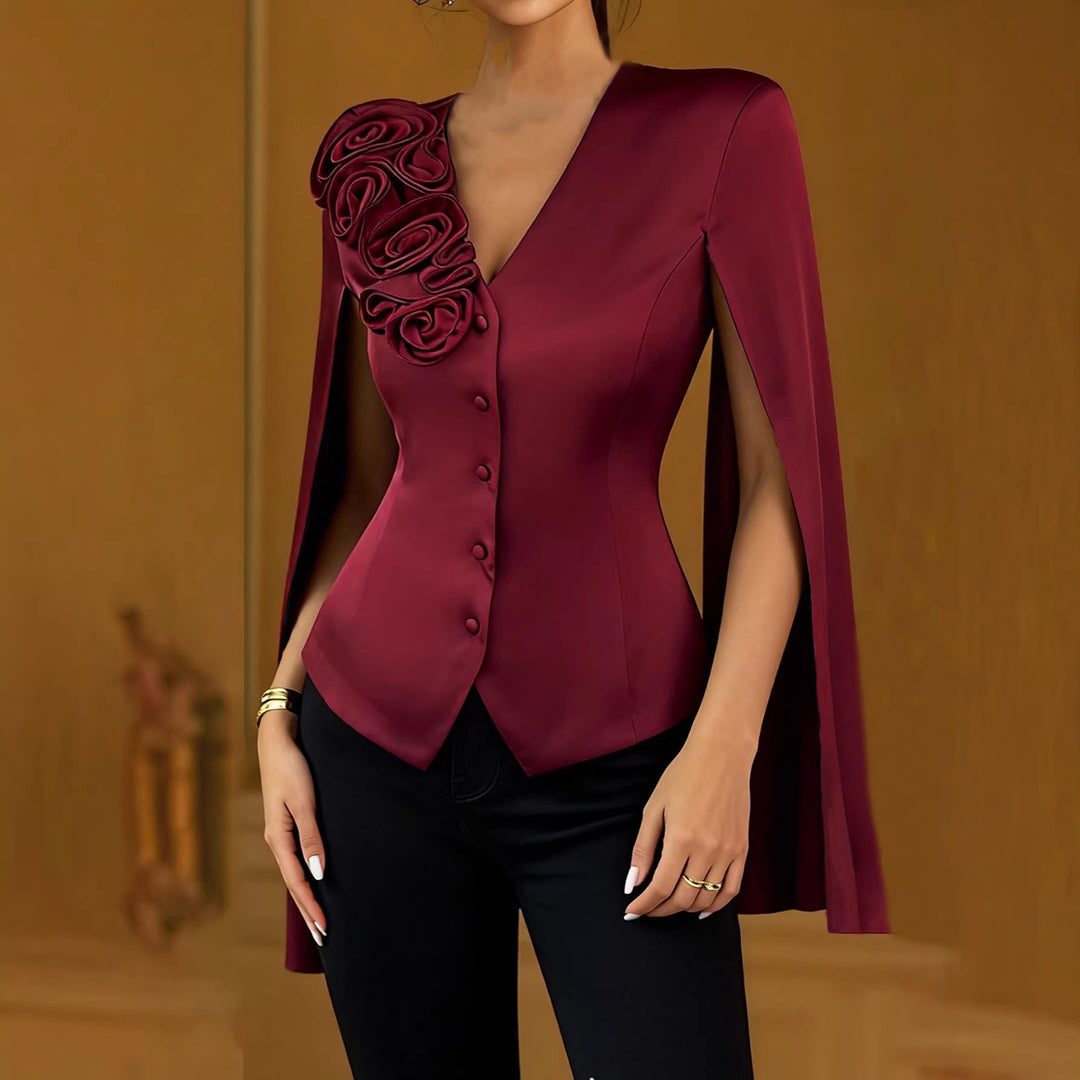 Damen schicke Bluse mit Glanz Drune