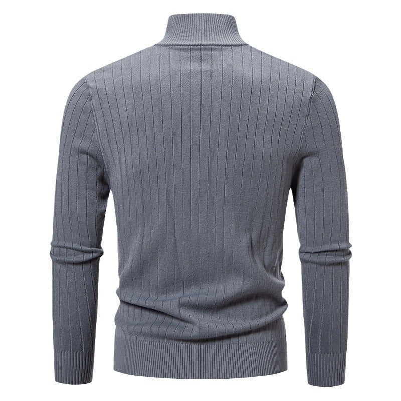 Herren stylische Strickjacke mit hohem Stehkragen und modischem Reißverschluss Drune