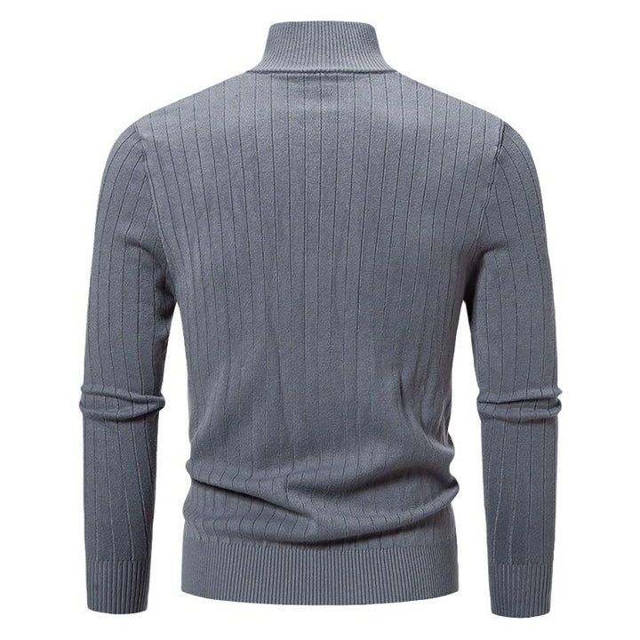 Herren stylische Strickjacke mit hohem Stehkragen und modischem Reißverschluss Drune