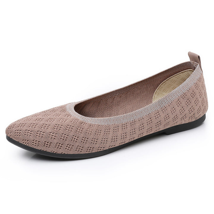 Damen nan gestrickter Ballerina-Slip-On mit atmungsaktiver 3D-Struktur und gepolstertem Memory-Fußbett Drune