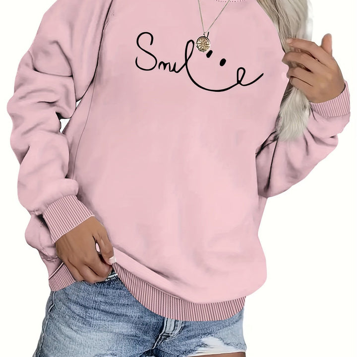 Damen Sweatshirt mit lässigem Schriftzug und komfortabler Passform Drune