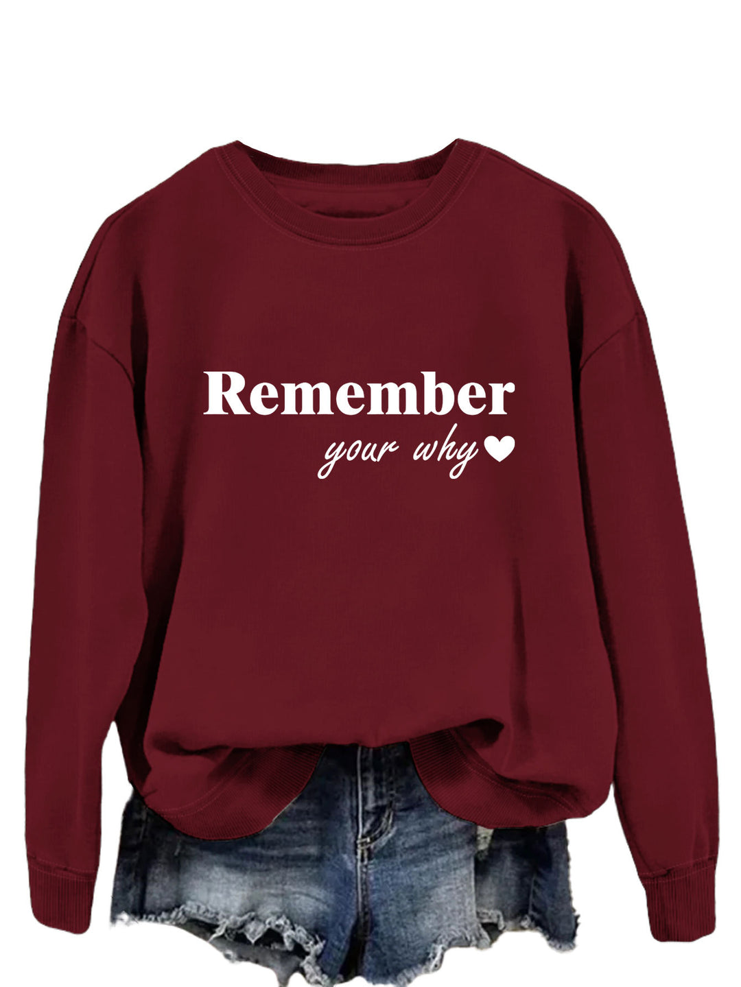 Damen Sweatshirt mit motivierendem Aufdruck und lässigem Schnitt Drune