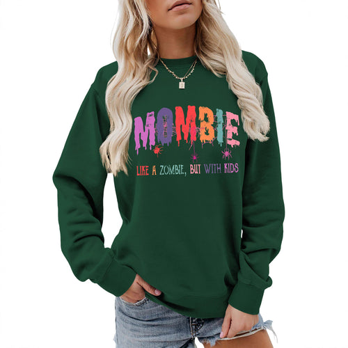 Damen Sweatshirt mit kreativem Zombie-Motiv Drune