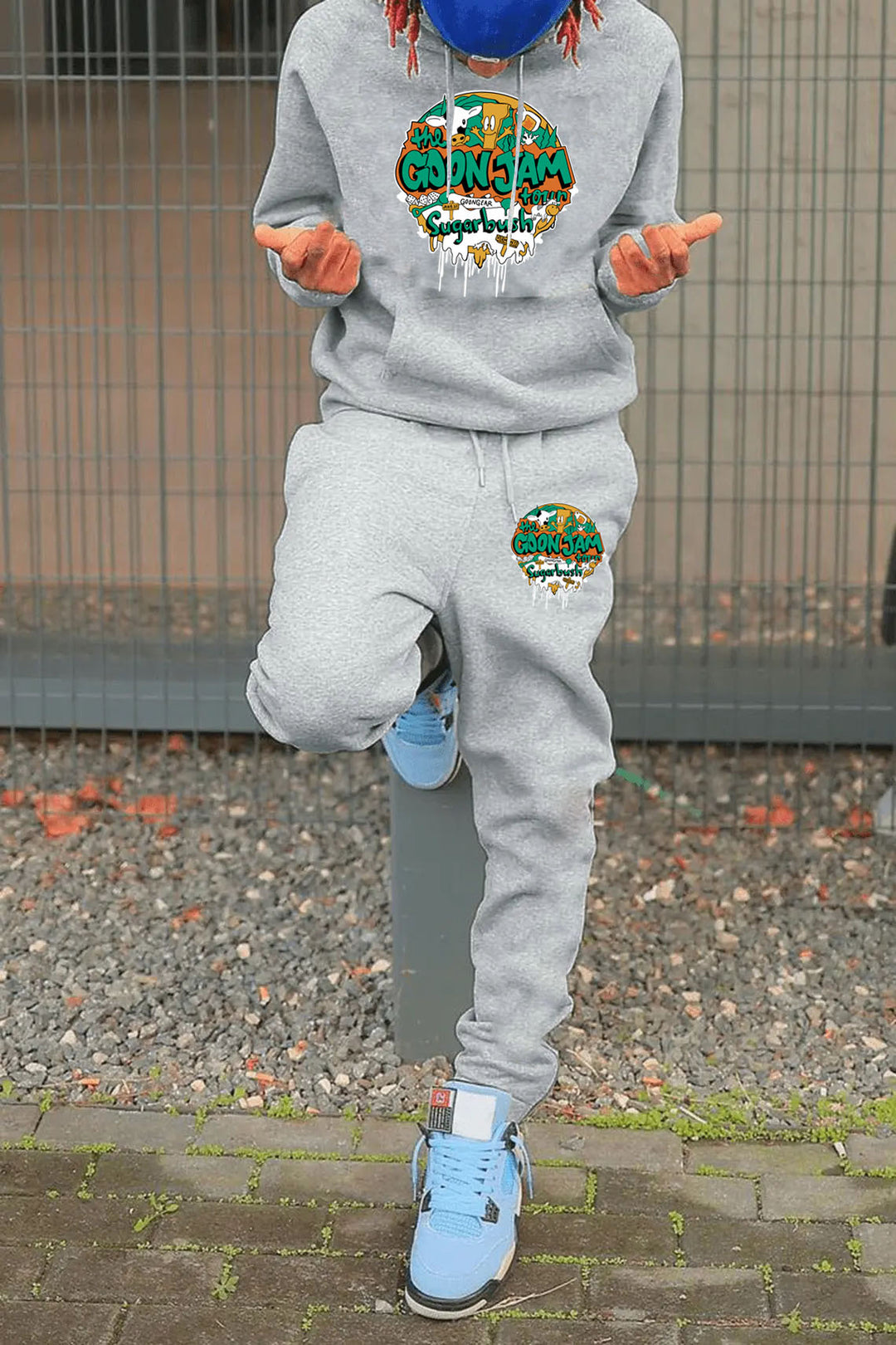Damen Hoodie und Jogginghose Set mit kreativem Grafikdesign Drune
