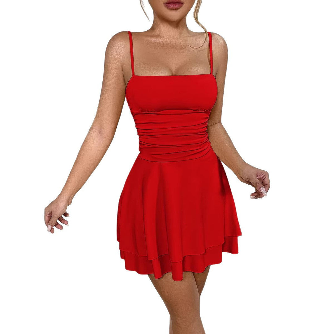 Damen Neckholder Minikleid mit Raffung Drune