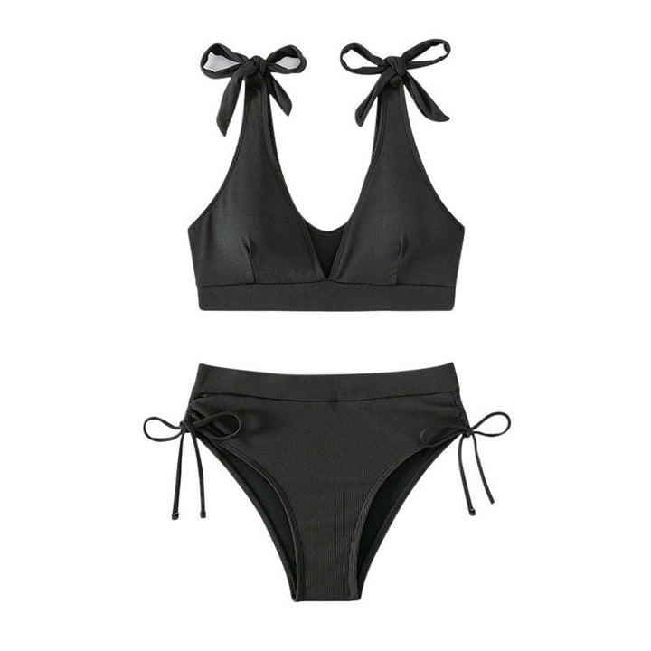 Damen Bikiniset mit hochgeschnittenem Unterteil und verstellbaren Trägern Drune