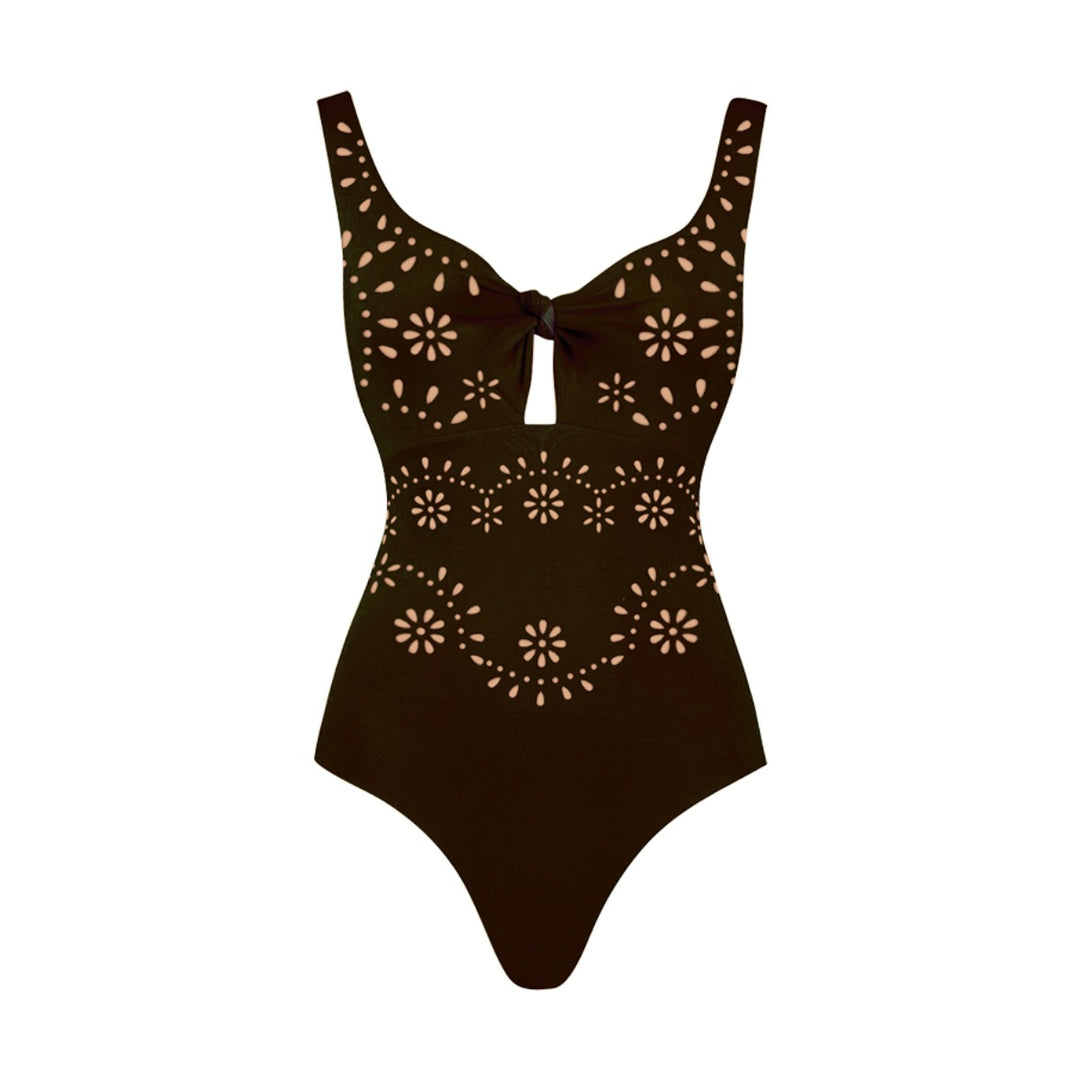Damen Badeanzug und Rock-Set mit floralem Cut-Out Design Drune