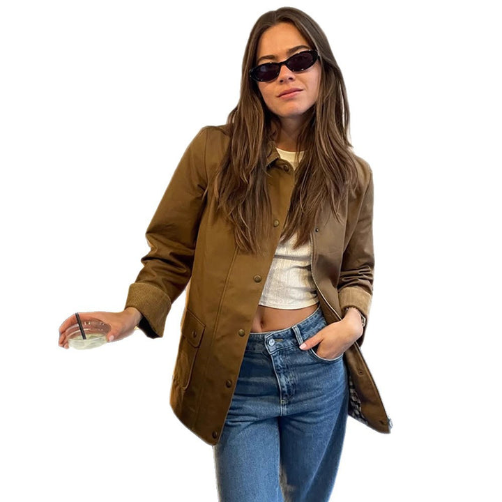 Damen modische Utility-Jacke mit praktischen Taschen Drune