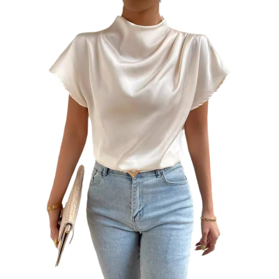 Damen Modisches Satin-Blusenshirt Drune