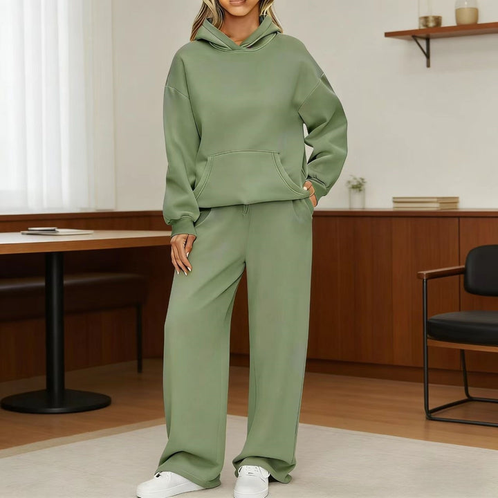 Damen nan kuscheliges Oversize Hoodie und weite Jogginghose Set Drune