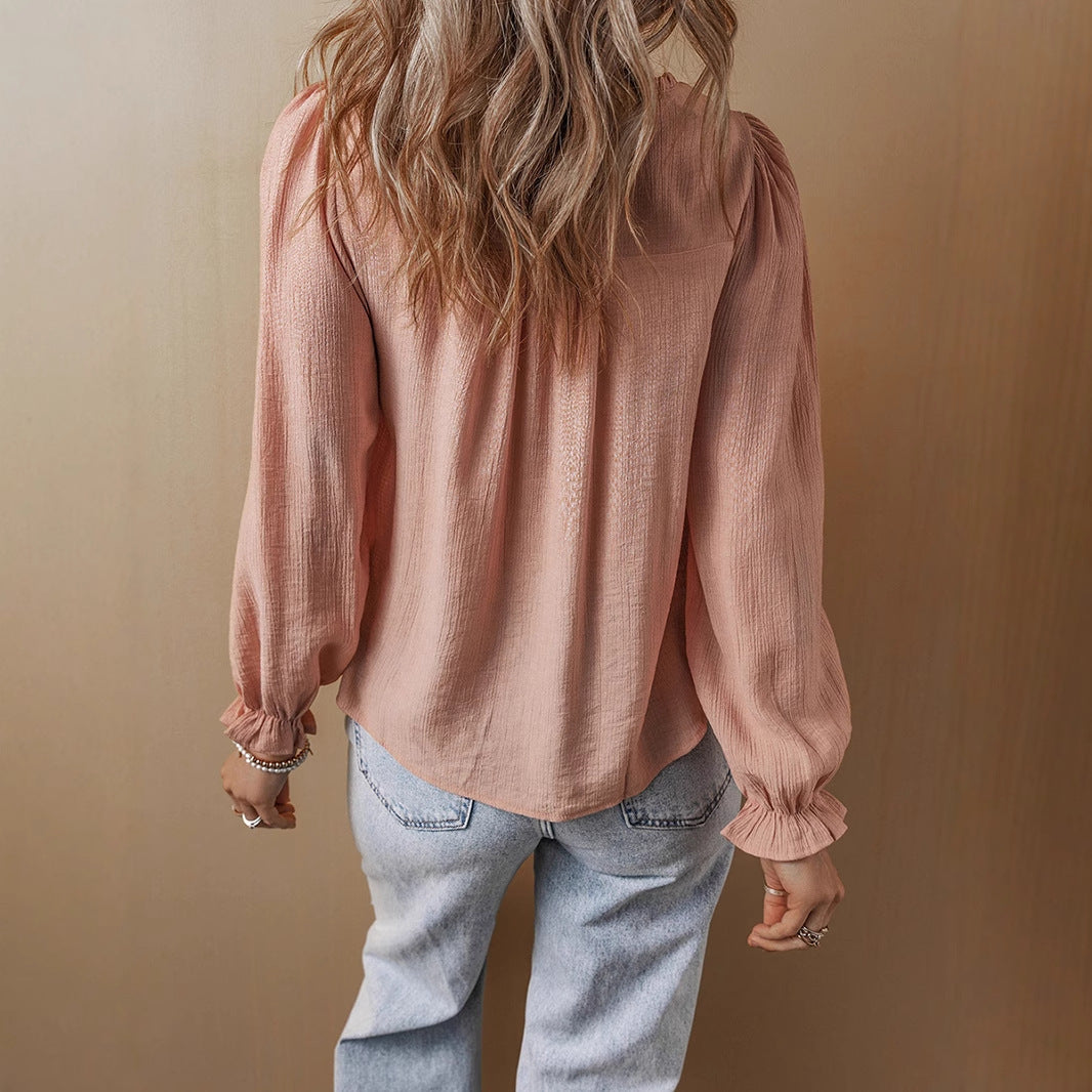 Damen Bluse mit kunstvoller Stickerei und lässigem Schnitt Drune