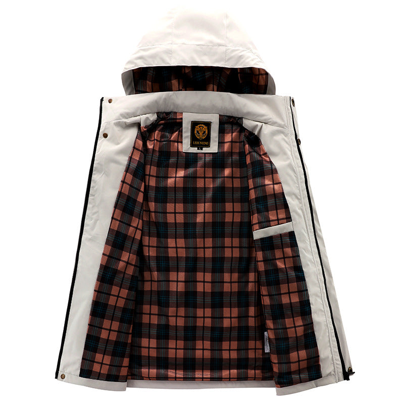 Herren nan urbaner Softshell-Parka mit verstellbarer Kapuze, Brustreißverschluss und thermischer Isolierung Drune
